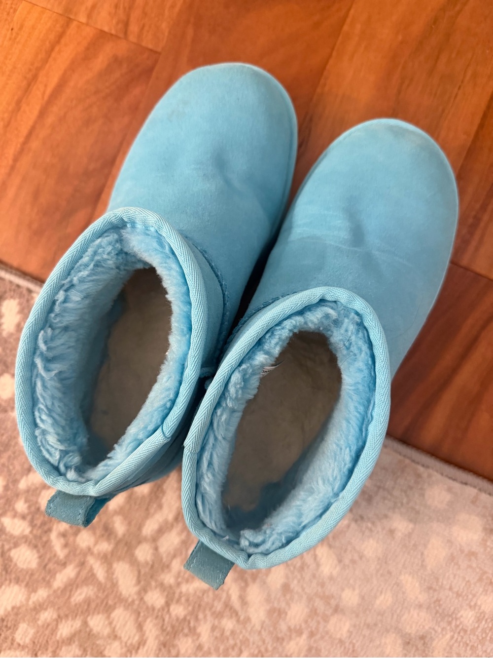 UGG  Light Blue Shearling-Lined Ankle Booties